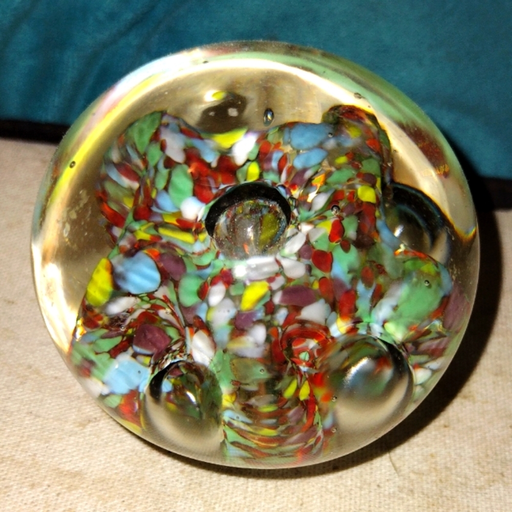 Hand blown glass paperweight